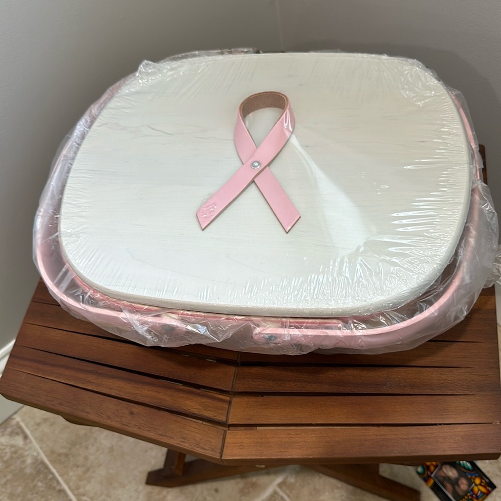 Longaberger Horizons of Hope breast cancer awareness basket set on original wrap